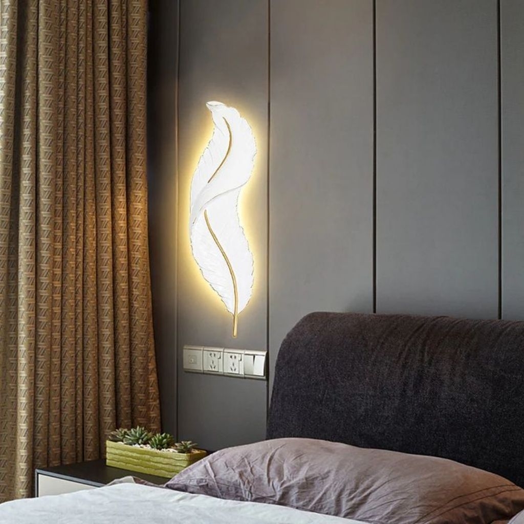 Hiasan Dinding LED Bulu Angsa Aesthetic Lampu Hias Bulu Angsa - Siap Kirim, Aesthetic Dan Terang