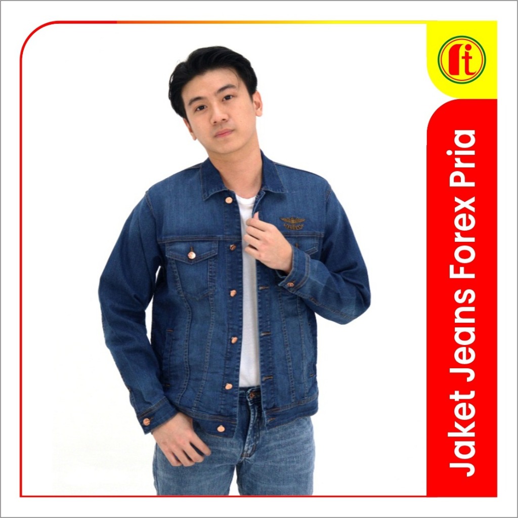 Jaket Jeans Blue Forex Pria Dewasa - RITA