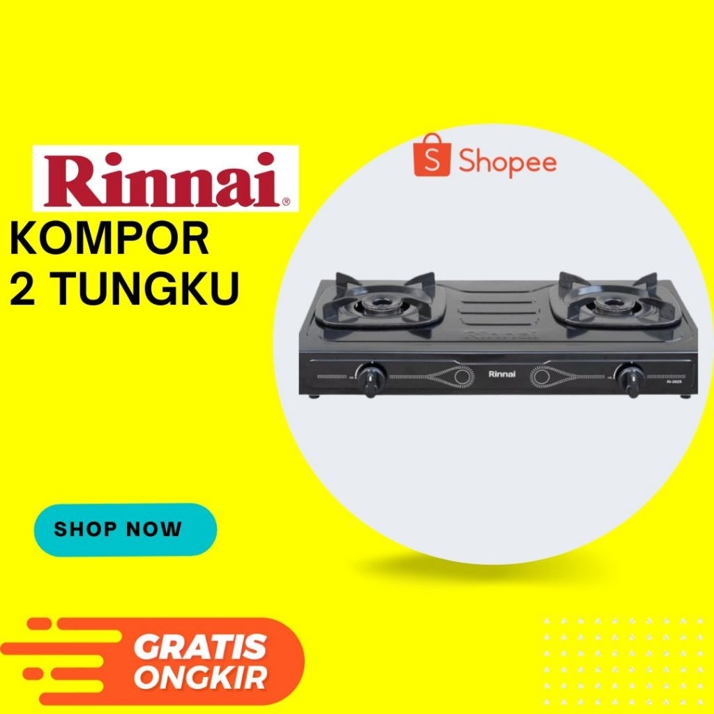 Kompor Rinnai 2 Tungku Ceflon Sun Burner RI-202S