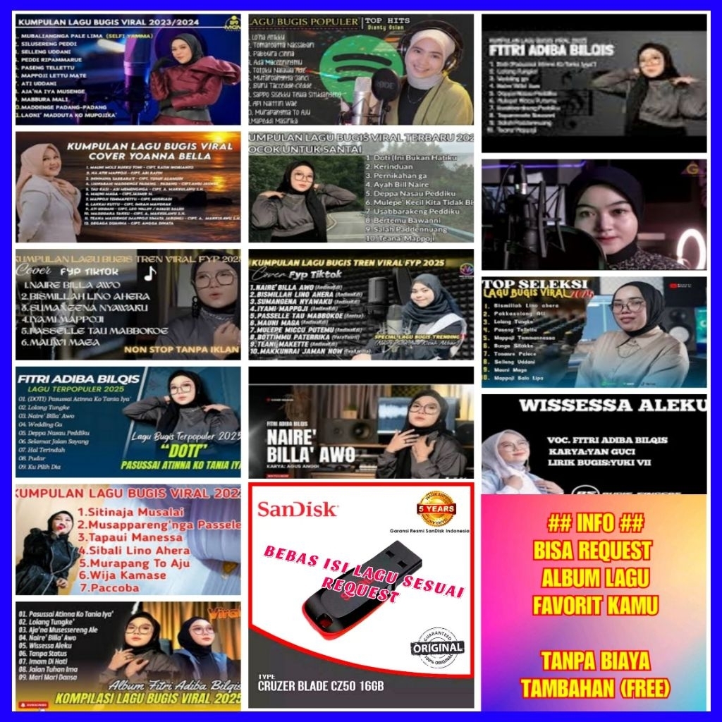 USB MOBIL LAGU BUGIS TERBARU - USB MUSIK MOBIL - USB UNTUK MUSIK - USB FLASHDISK MOBIL MP3 LAGU BUGI
