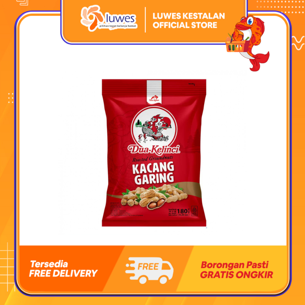 (LUWES) Dua Kelinci Kacang Garing / Kacang Bawang 75gr | Kacang Bawang Dua Kelinci | Kacang Garing D