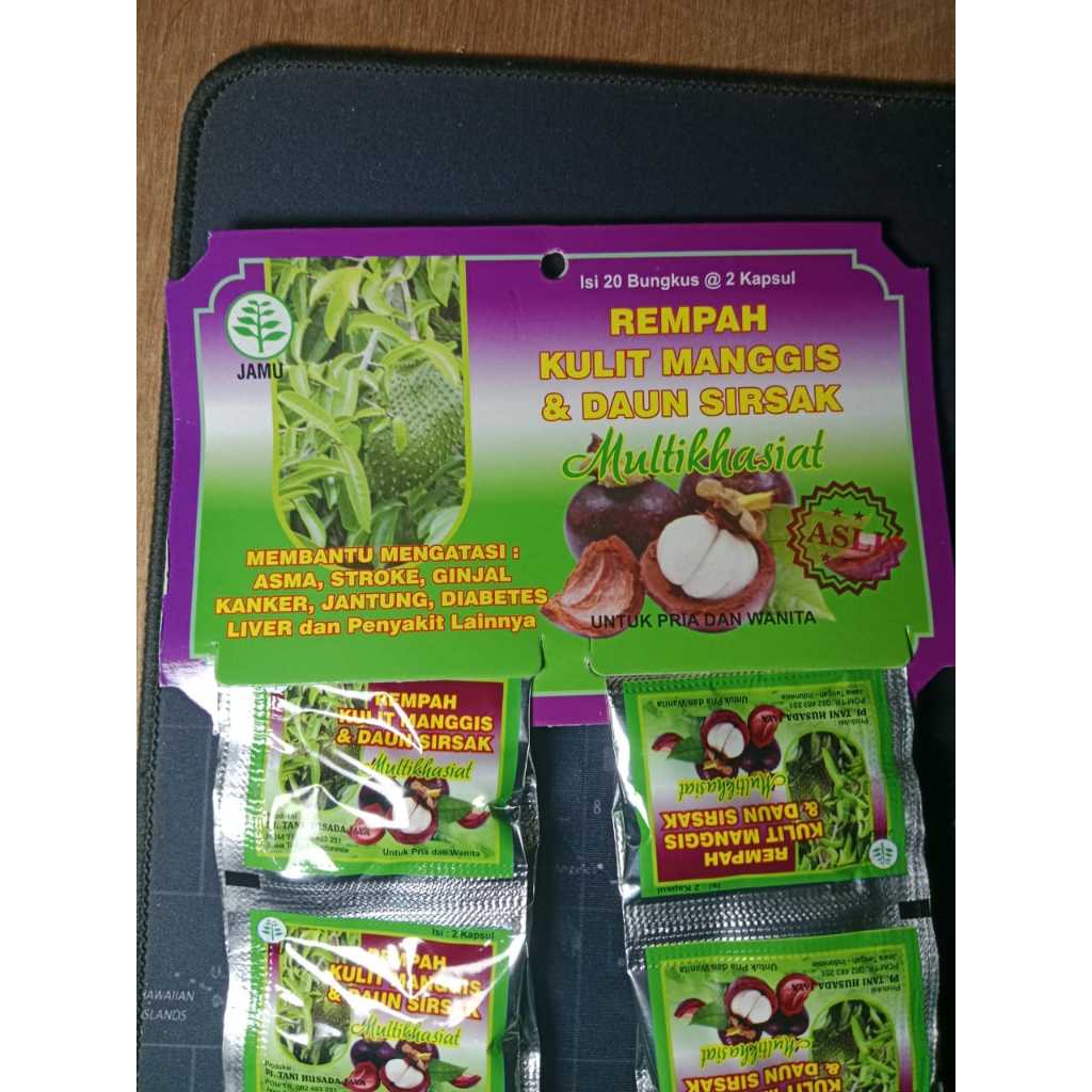 Herbiora Rempah kulit manggis dan daun sirsak Kapsul perrenceng