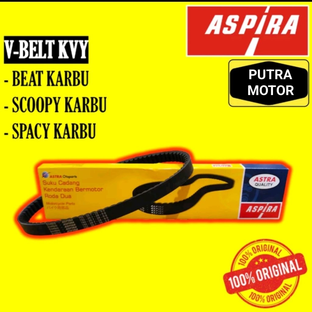 V-BELT FANBELT VBELT  (KVY) BEAT KARBU, SCOOPY KARBU, SPACY KARBU MERK ASPIRA