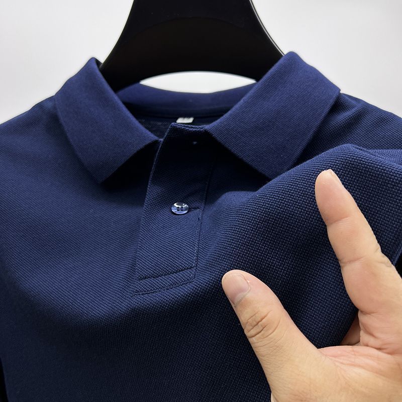 Rahasia Kaos Kerah Pria Knit Shirt Lengan Pendek V Neck Polo Shirt kaos polos kancing Atasan Pria