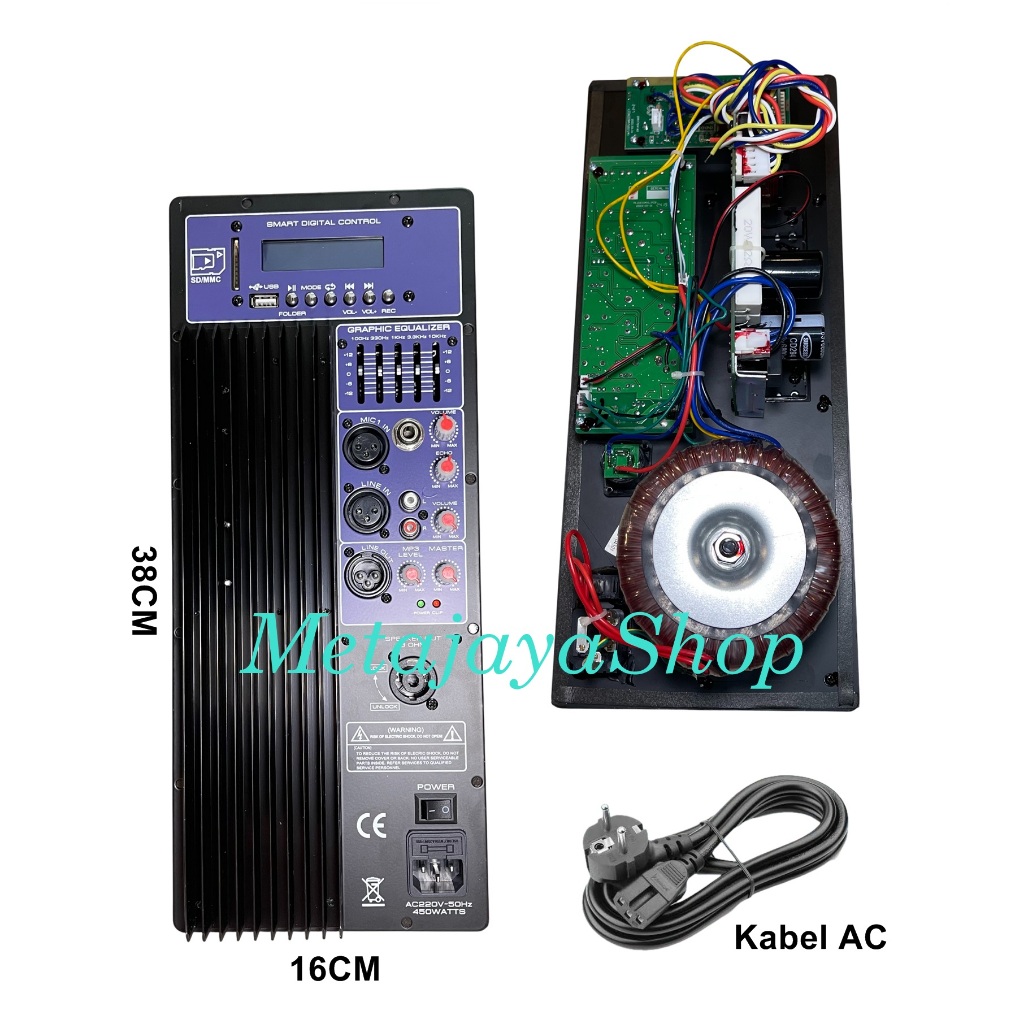 Modul Speaker / Kit Power Unggu 1638cm Bluetooth , USB , Equalizer , Echo