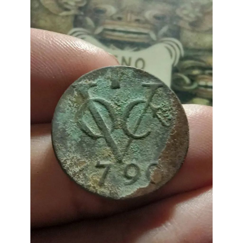 koleksi koin kuno 1 duit voc 1790 child