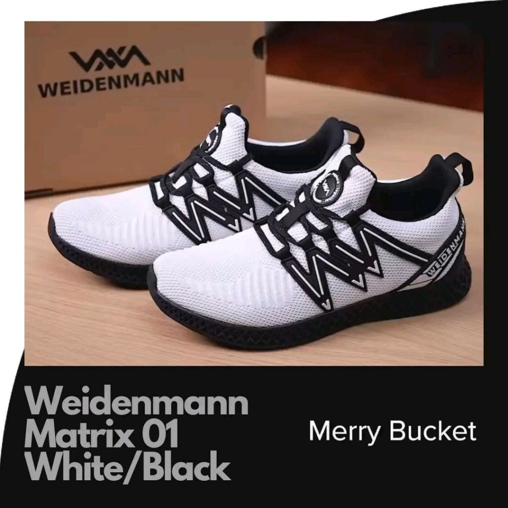 Weidenmann Sepatu Kets Casual Outdoor Sneakers Pria Matrix 01 White Black Original Size 39-43 Merry 