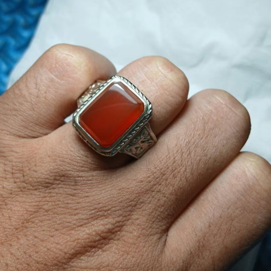 cincin batu  akik yaman ahmer kotak cuting natural