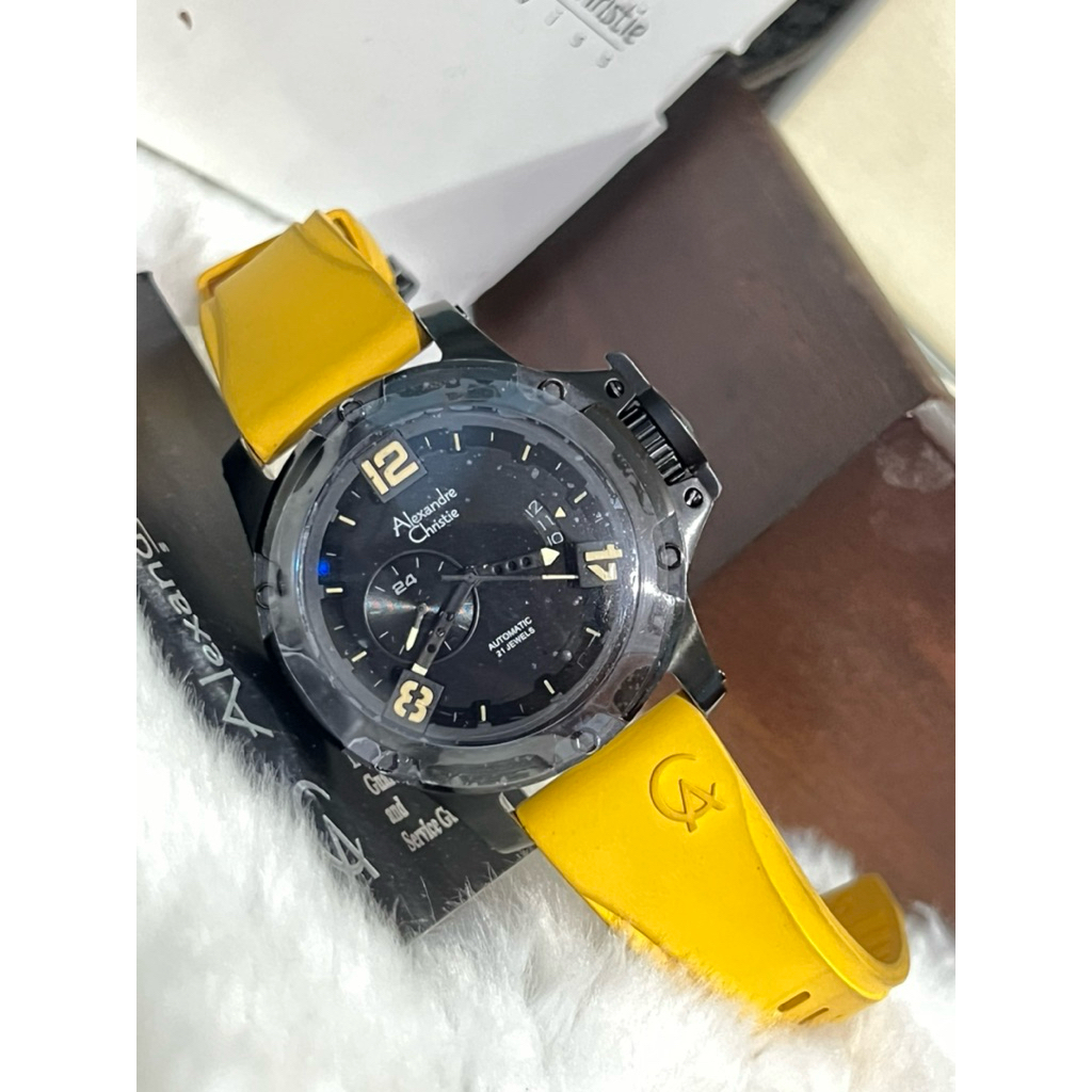 Dijual Jam Mewah Alexandre Christie, AC 6295 MA Gen 2 Automatic Kuning Rubber