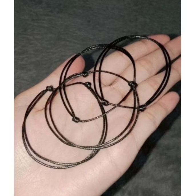 (TERMURAH) 2PCS gelang tali korea hitam polos/gelang tali hitam/gelang tali polosan/gelang tali kore