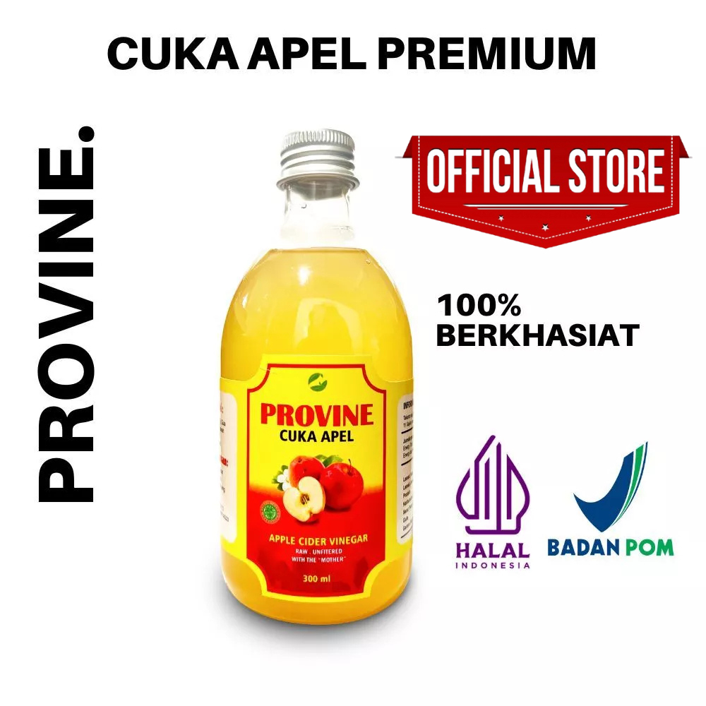 PROVINE CUKA APEL PREMIUM HALAL dan Sudah BPOM Apple Cider Vinegar With Mother