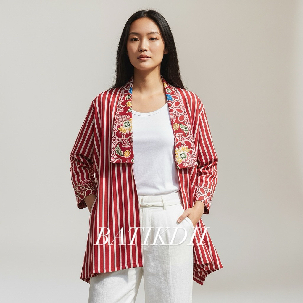 Batikdh Outer Batik Modern Wanita Kekinian Terbaru Jumbo LD 140 150cm Bahan Katun Halus Solo