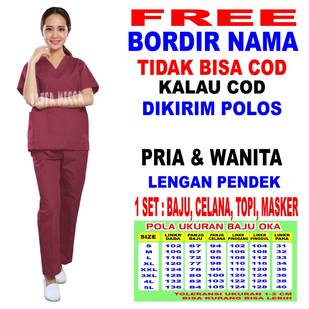BAJU OKA BORDIR NAMA  / BORDIR NAMA  BAJU OKA /   LENGAN PENDEK TANPA COD