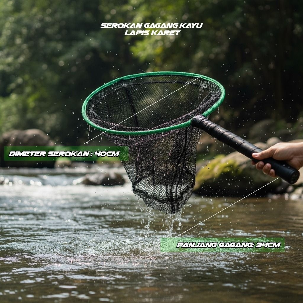 Serokan Ikan Ukuran Besar 40 Cm Seser Ikan Caduk Ikan Lamit Ikan Saringan Ikan Jumbo