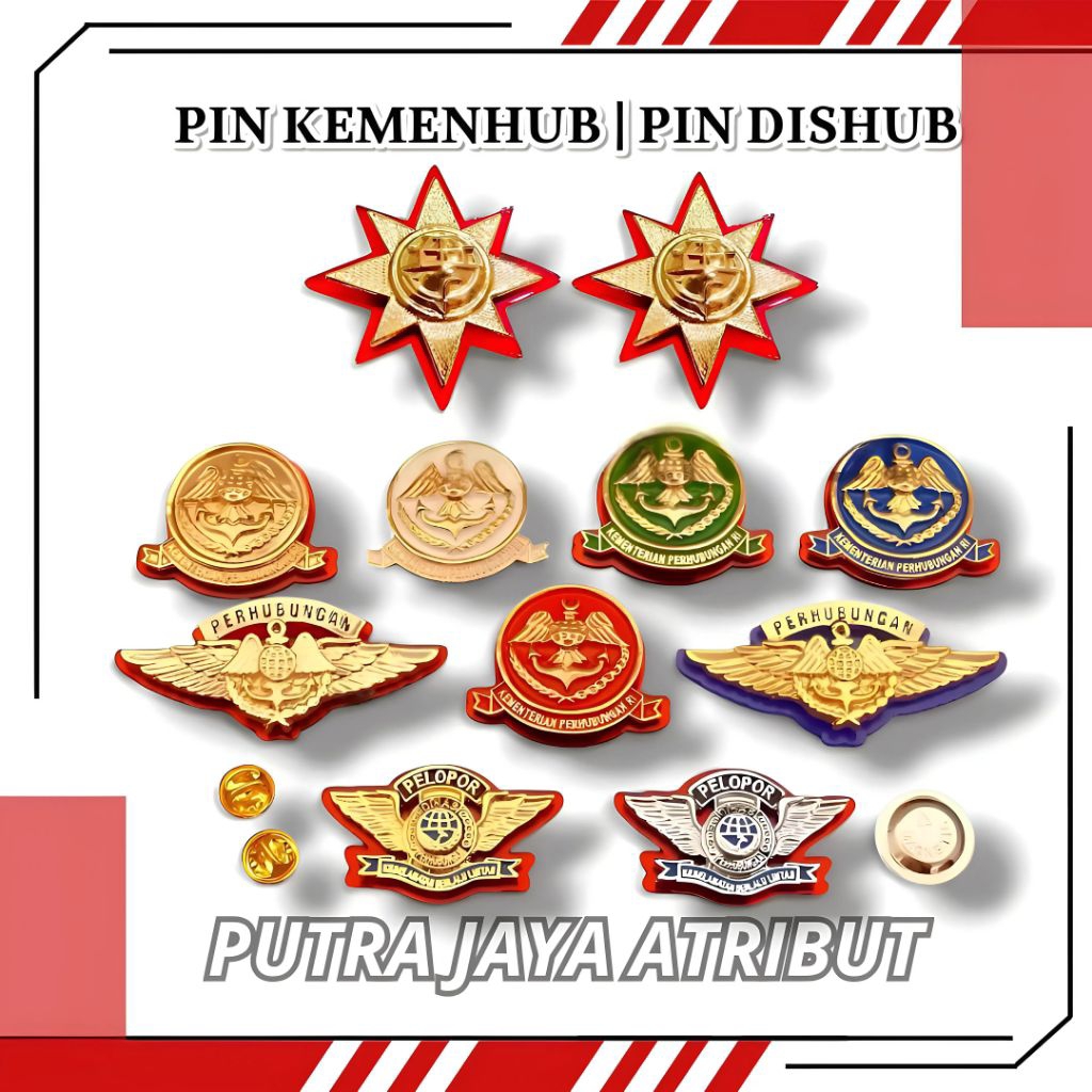 PIN ATRIBUT KEMENHUB DISHUB | PIN PELOPOR DISHUB | WING DISHUB | MONOGRAM BINTANG DISHUB | PIN KEMEN