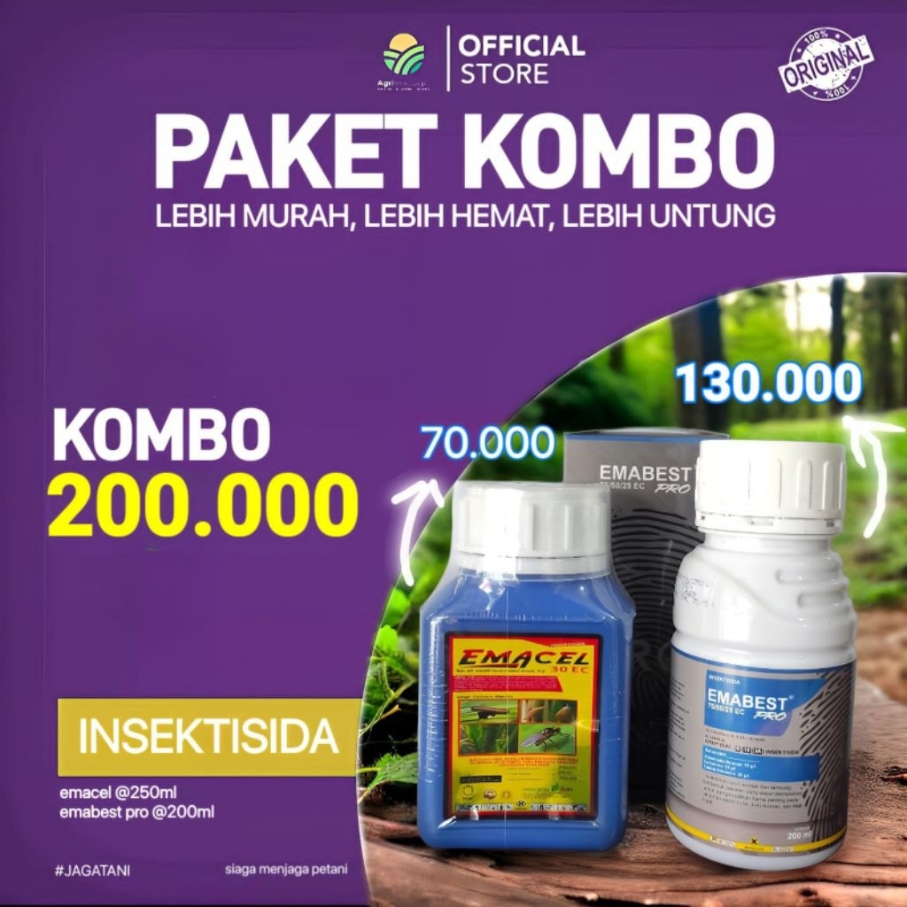 [ ORIGINAL 100% ] PROMO PAKET KOMBO EMACEL 250ML Feat. EMABEST PRO 200ML Paket Kombo Hemat Insektisi