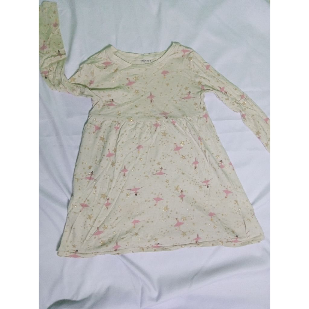 Midi dress lengan panjang anak 4-6th old navy