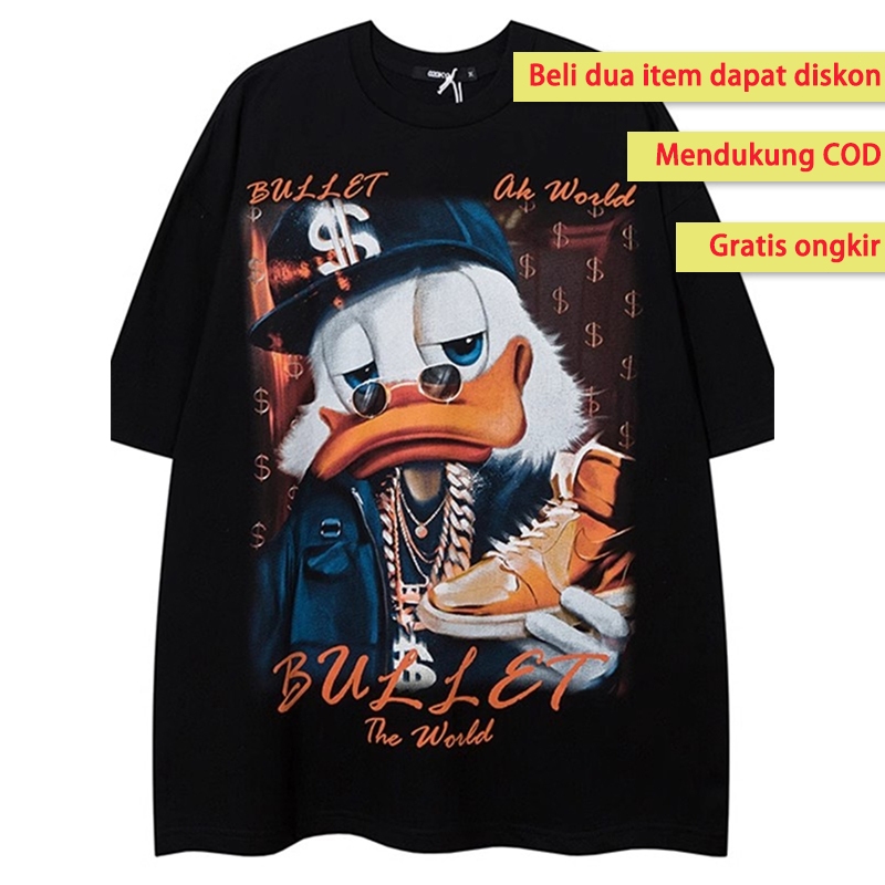 Kaos Pria Cartoon Baju Distro Original 100% Retro Style Tshirt Longgar Kaos Import baju t shirt pria