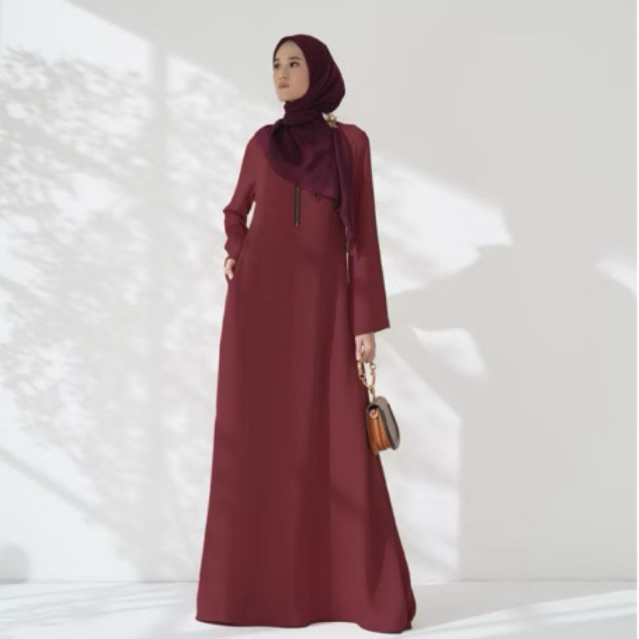plain hara dress heavenlight by zb wine size s preloved