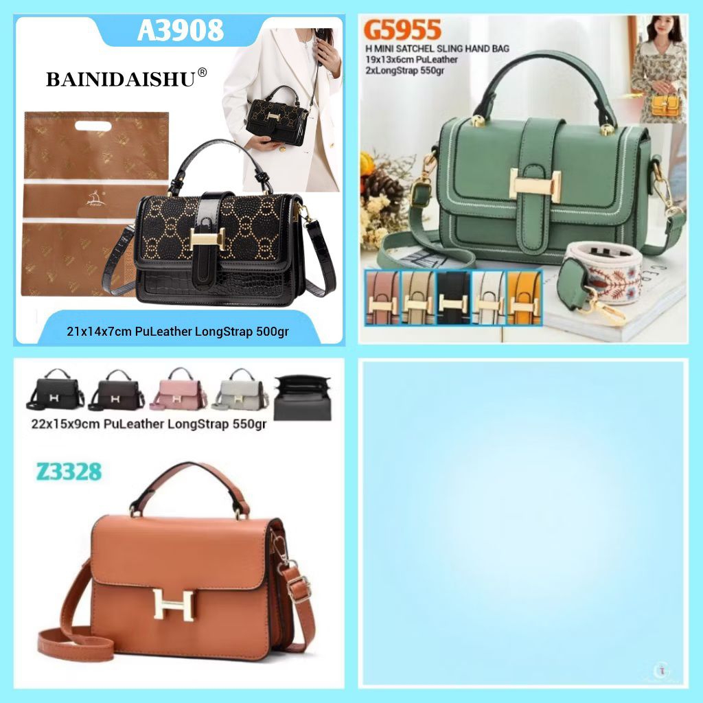 Tas Selempang Wanita Import Gij. Z3328 G5955 A3908 1kg2 H BLINK CROCO, H MINI Satchel Bag Sling Hand