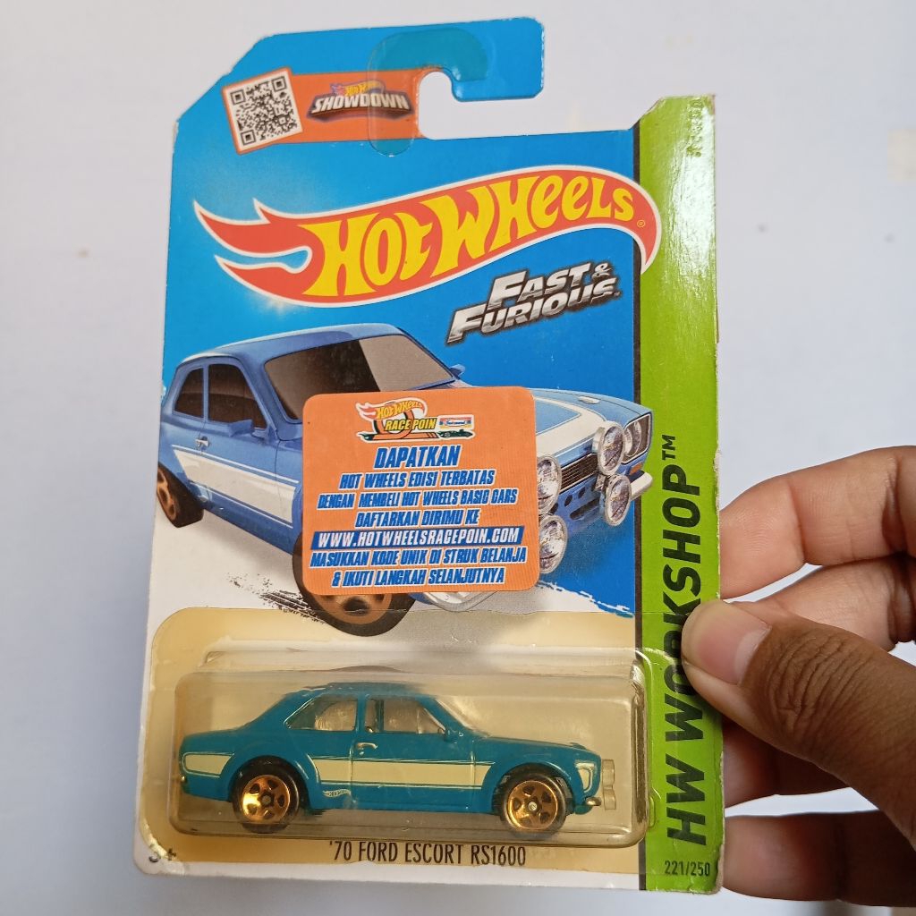 Hot wheels hotwheels 70 Ford escort RS1600 fast and furious biru 1970