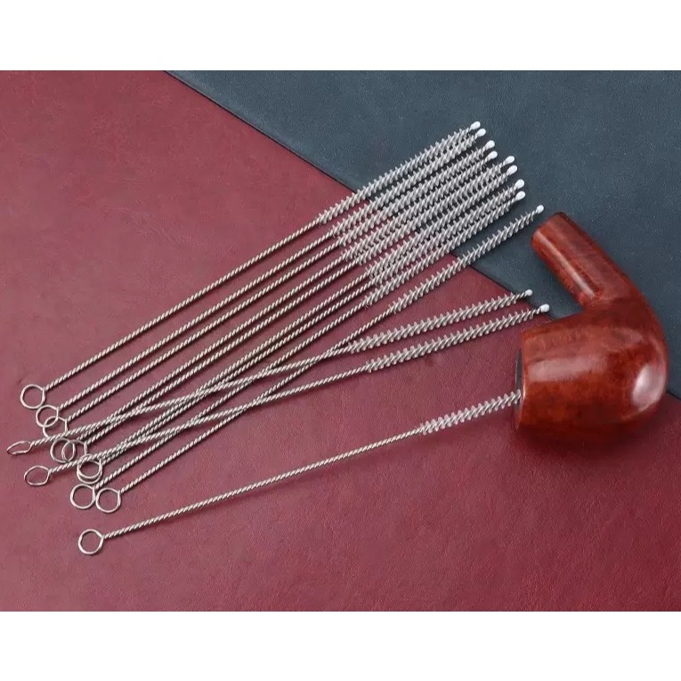 Brush / Sikat Pembersih Stem Pipa Pipe Cangklong Botol Dengan Bahan Stainless Kuat Panjang 18cm