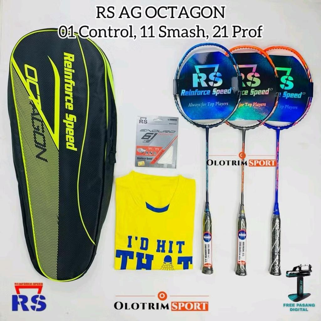 Raket Badminton RS AG OCTAGON 01 02 11 12 21 22 PRO CONTROL SMASH SPEED POWER PROF CONTROL Original