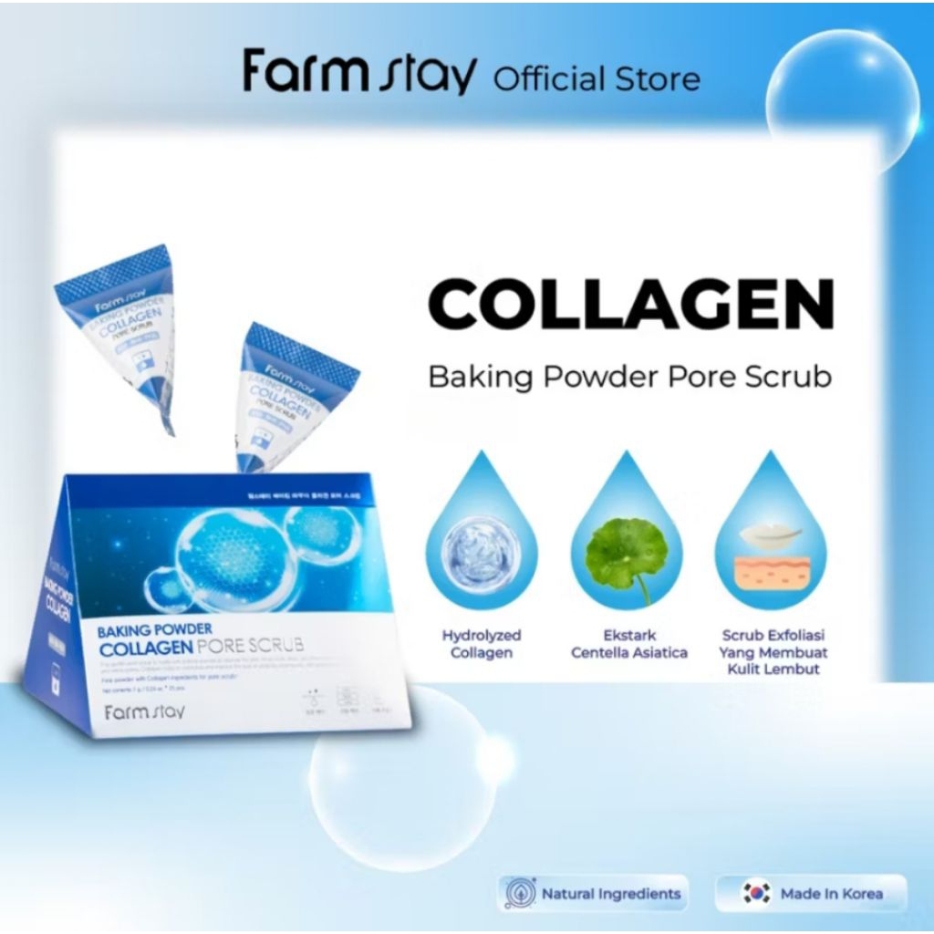 ORIGINAL Farm Stay Baking Powder Collagen Pore Scrub 7gram Made in Korea