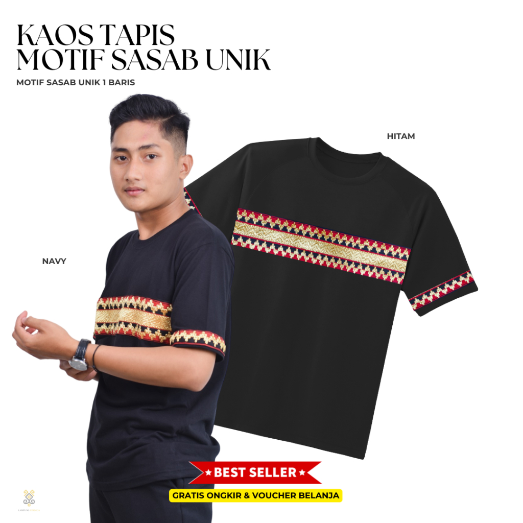 KAOS TAPIS LAMPUNG MOTIF TAPIS SASAB UNIK - KAOS TAPIS LAMPUNG - KAOS KHAS LAMPUNG -KAOS SOUVENIR LA