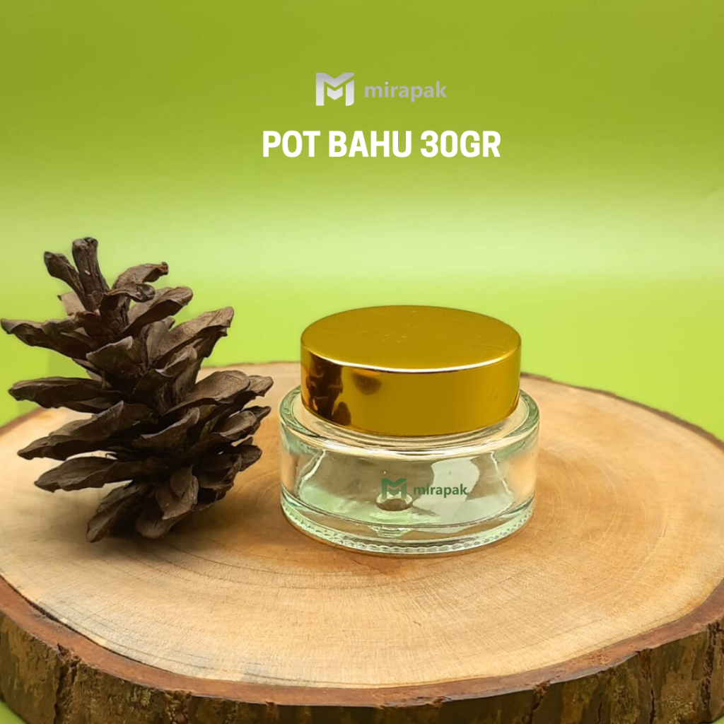 POT KRIM 30GR BENING/CLEAR - TUTUP GOLD - JAR CREAM KOSMETIK CAP EMAS - PMK30BENING CPG20