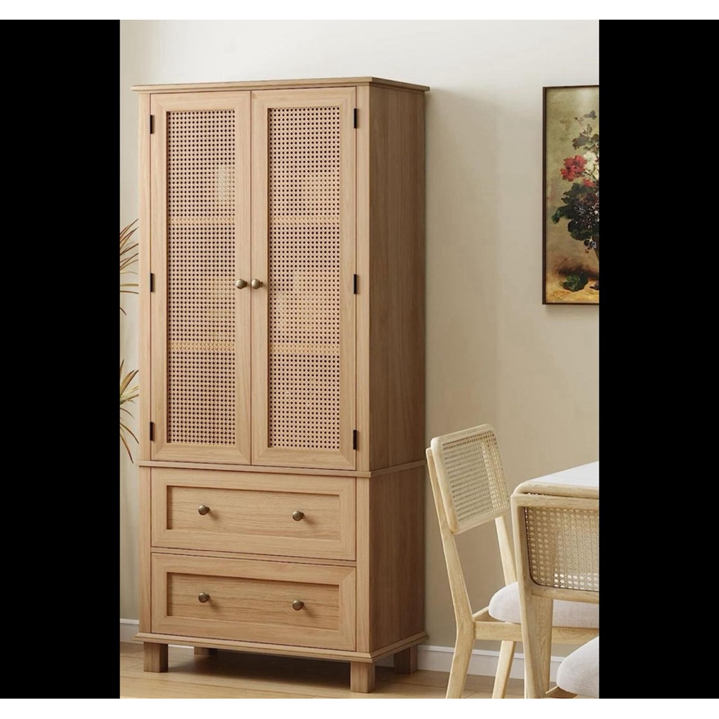 Lemari penyimpanan piring dan gelas bahan kayu jati asli berkualitas - almari piring