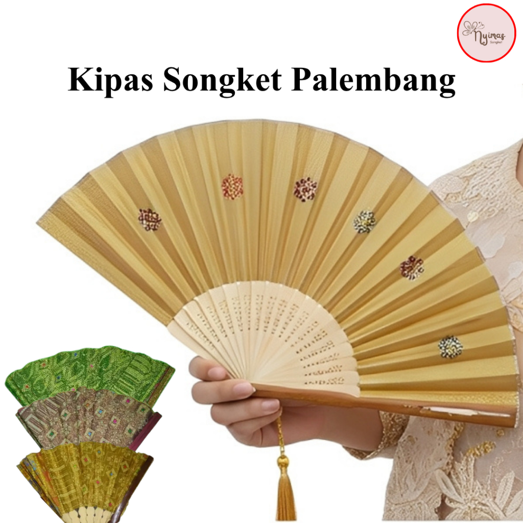Nyimas Songket Kipas Songket Palembang Lipat Souvenir Eksklusif Kado Pernikahan