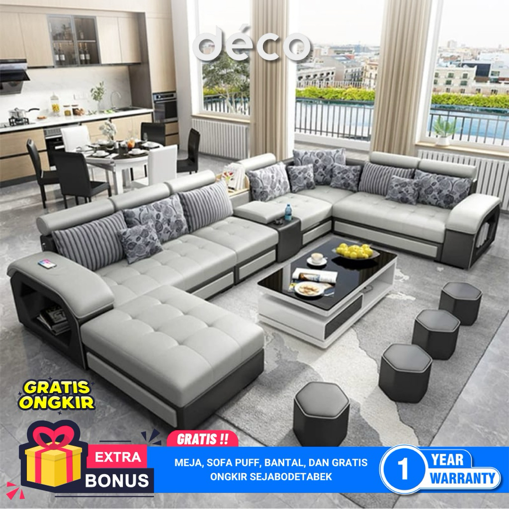 Kursi Sofa Minimalis Ruang Tamu Model Leter U Desain Unik Bergaransi