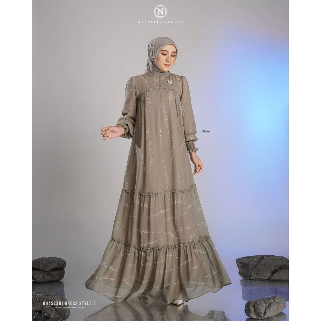GHASSANI DRESS STYLE 3 BY NADHEERA LUXURY √ gamis mewah  √ gamis nadheera √ gamis premium