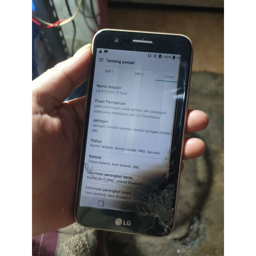 lg k10 (2017) single SIM minus lcd mesin aman
