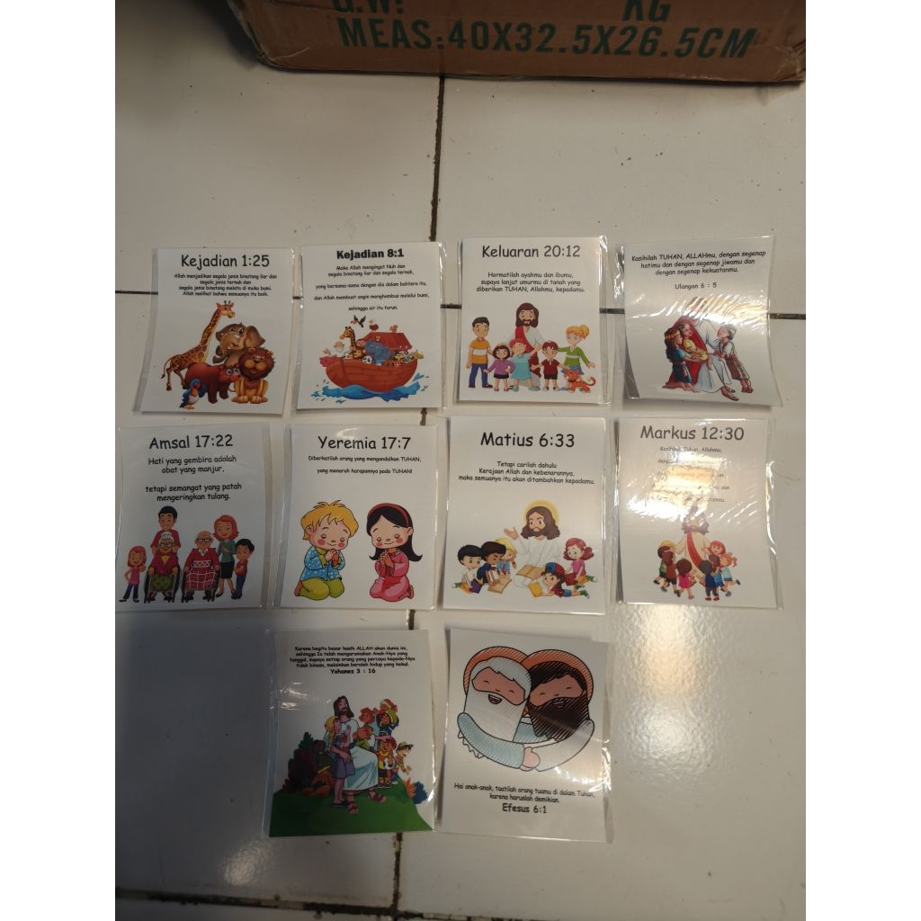 (PAKET ISI 10 PCS) STIKER ROHANI KRISTEN UNTUK ANAK SEKOLAH MINGGU BELAJAR ALKITAB
