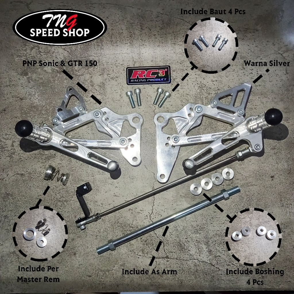 FOOTSTEP FOOT STEP UB UNDERBONE RC3 RACING SONIC 150 SUPRA GTR 150 TERMURAH TERBAGUS HIGH TOP QUALIT