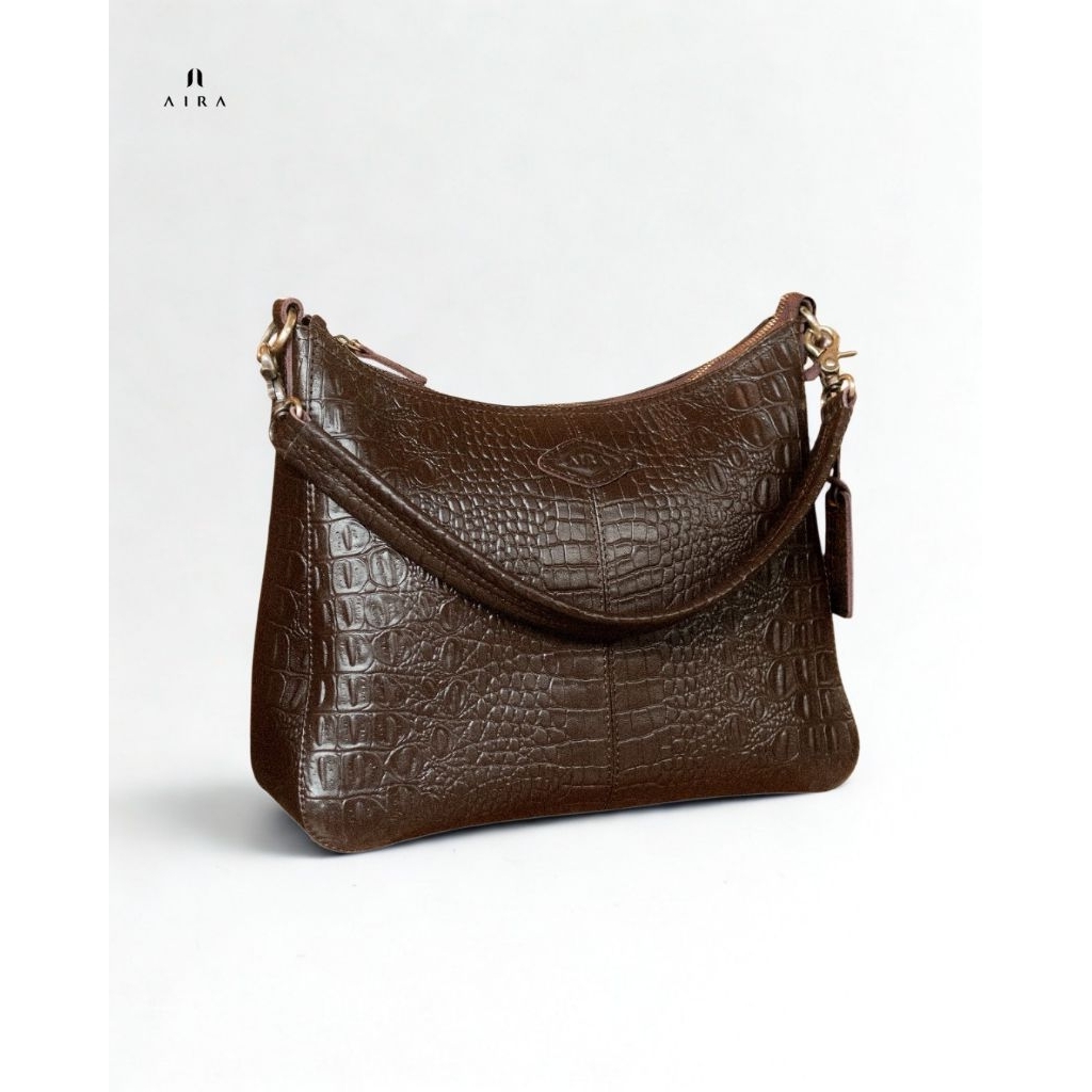 AIRA | Tas Kulit Asli Wanita Hobo Sofia Tas Selempang Laptop 13,3 Inch Tas Kerja Simple