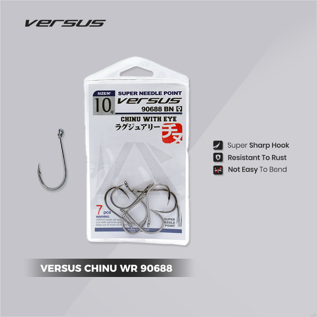 Mata Kail Versus Chinu WR 90688 – Kail Pancing Tajam & Kuat | Size Sungai & Laut