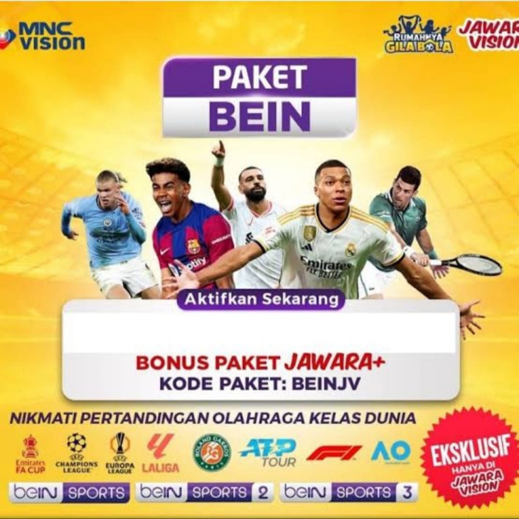 Voucher Paket Add On Jawara MNC Vision BEIN 30 Hari