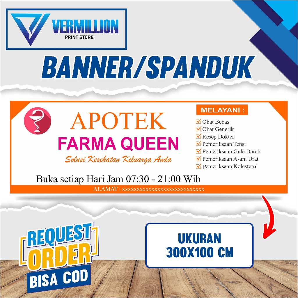 Spanduk banner apotek, toko obat free desain
