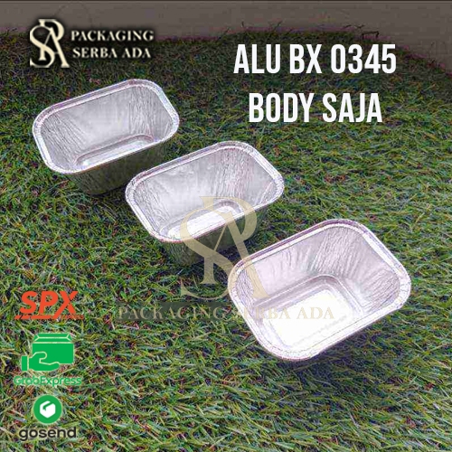 (PER 20 PCS) ALUMUNIUM FOIL TRAY BX0345 / ALU BX 0345 KOTAK KECIL / Macaroni Schotel Pastel