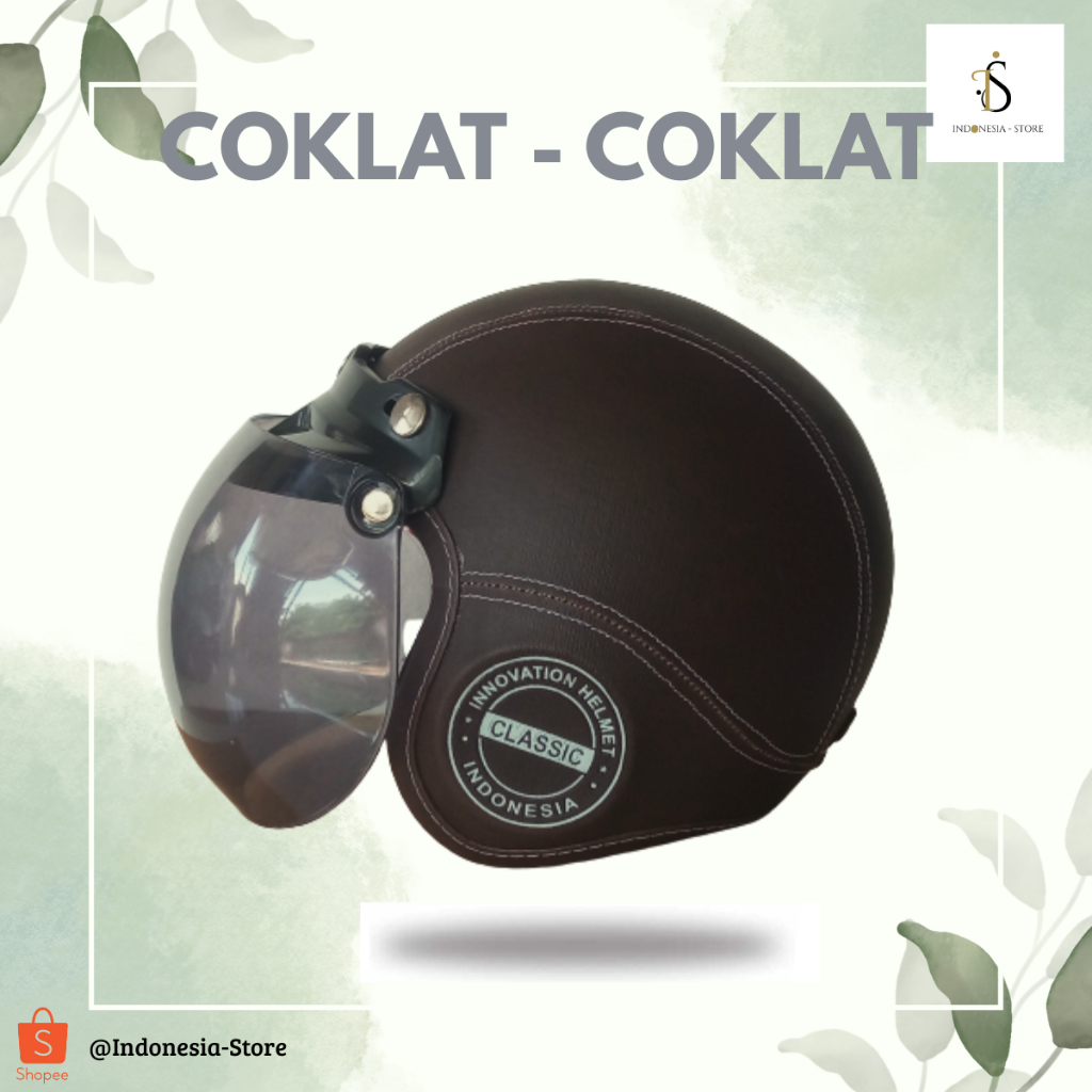Helm bogo anak polos warna Coklat - Coklat