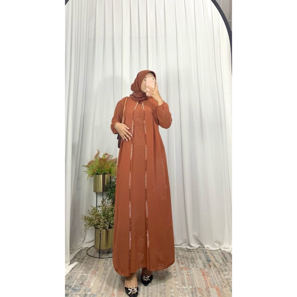 Aulia dress ceruty babydoll premium Swarovski kekinian.