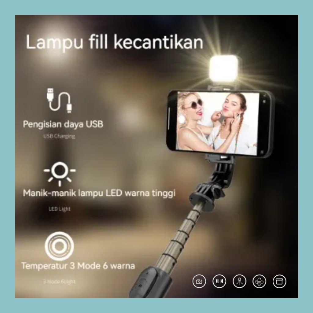 Lampu LED Selfie Khusus Tongsis (HANYA LAMPU)