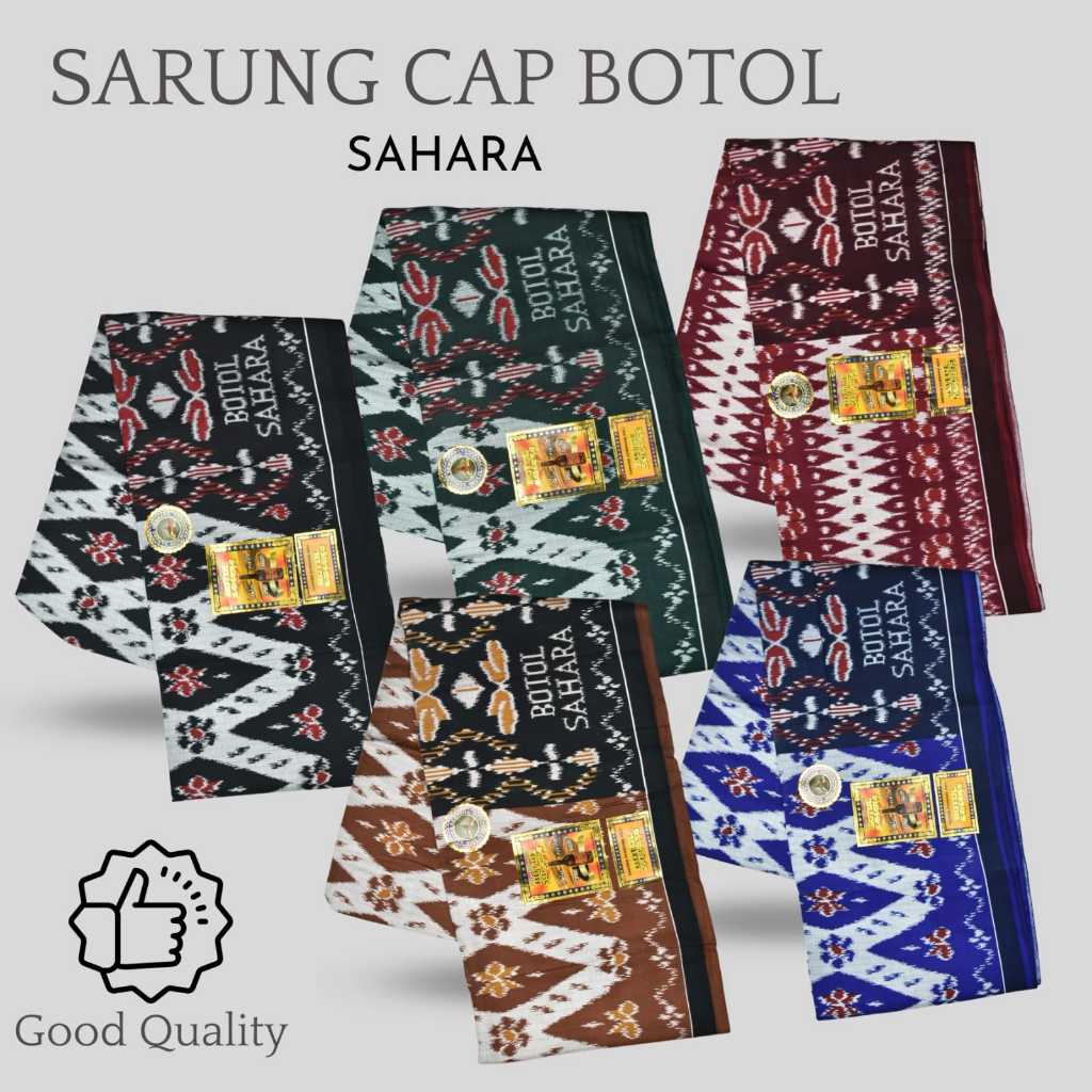 Sarung boyor cap botol sahara original anti kusut sarung kyai dan santri terbaik
