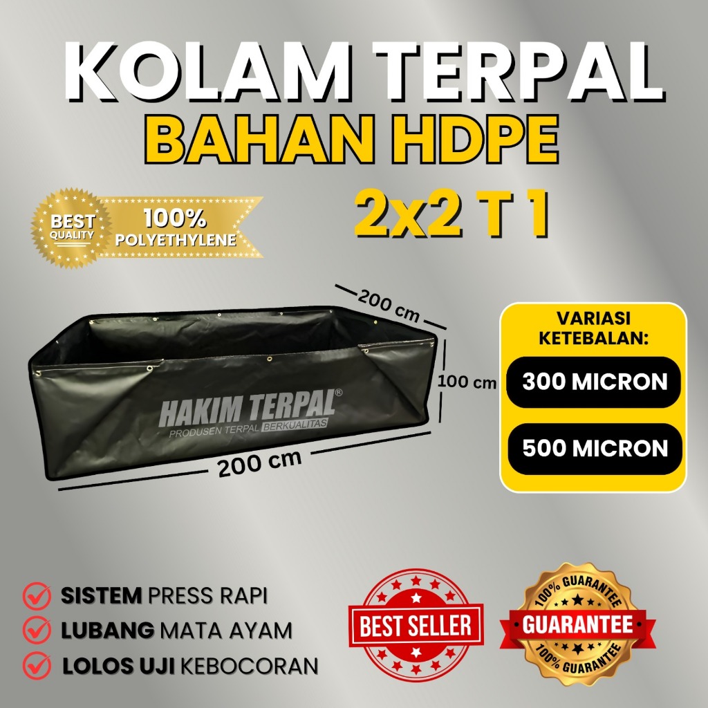 Kolam Kotak Bahan Hdpe Geomembran Ukuran 2x2 T 1 Meter