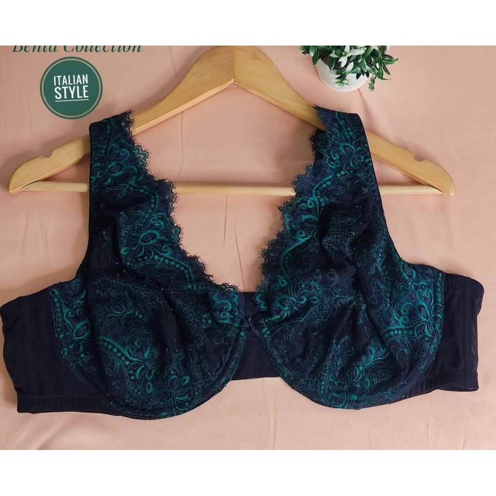 Bra Big  Lace Unlined Full Coverage Cacique - 40D