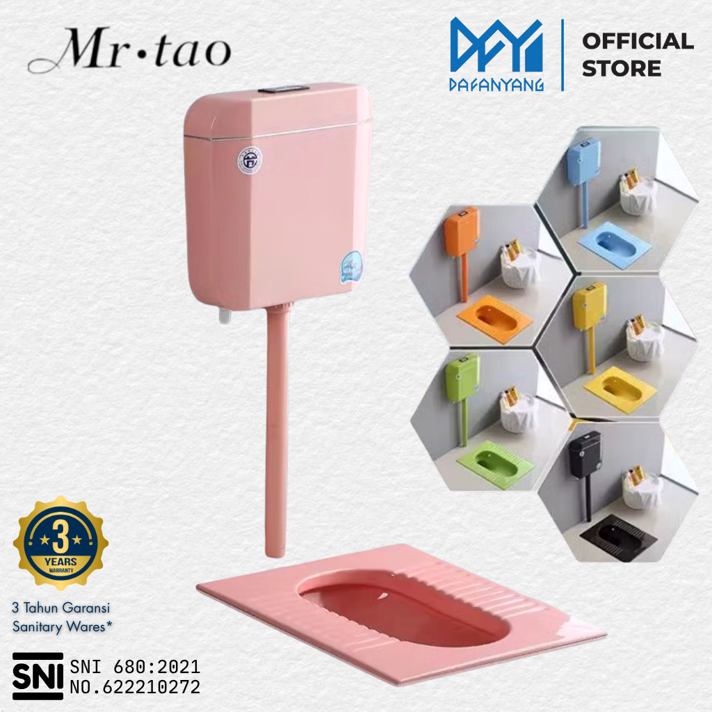 Dafanyang Closet Jongkok Watertank Warna Mr. Tao Flush Set SNI - Free Packing Kayu | Watertank Wc Kl