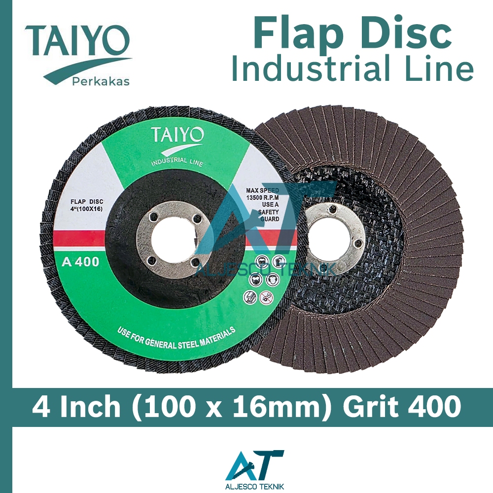 TAIYO AMPLAS SUSUN GRIT 400 FLAP DISC 4 INCH INDUSTRIAL LINE